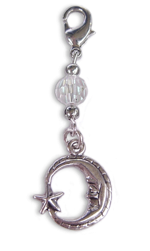 Charm Small Silver - Moon and Star