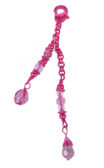 Charm Small Pink Beads and Pink Wire