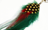 Charm Large Feather - Green Red